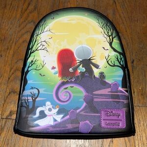 Disney loungefly nightmare before Christmas jack & sally moon gaze mini backpack
